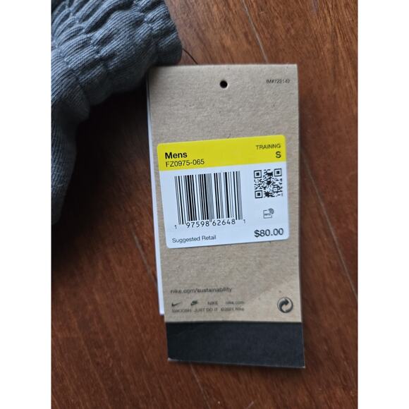 New Nike Dri-FIT Standard Fit Gray Sweatpants Tapered Ankle Sz S - Picture 6 of 6